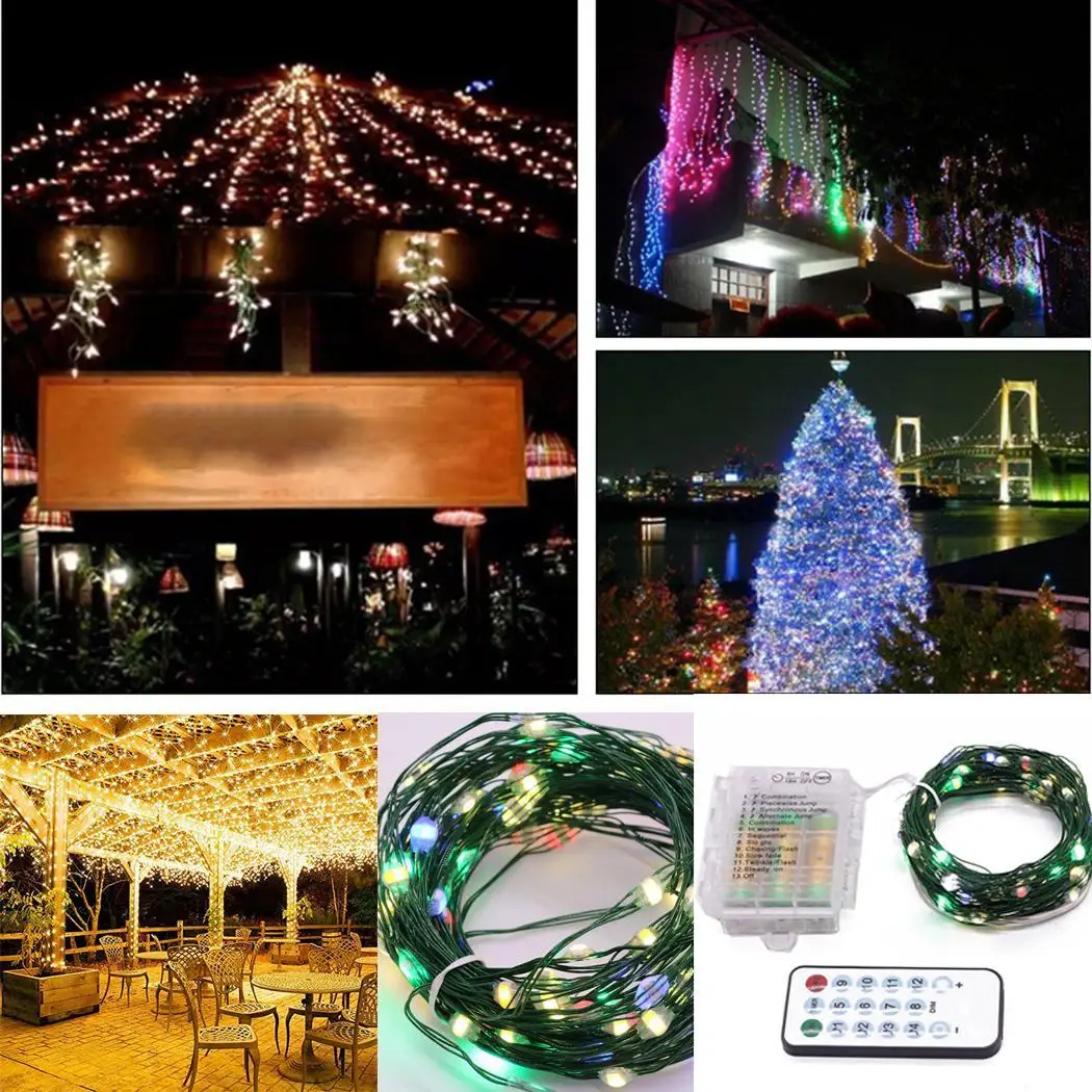 

12 Mode Adjustment LED Music Copper Restaurant, Party, Outdoor String 200g Light String 5028 Headlight Beads
