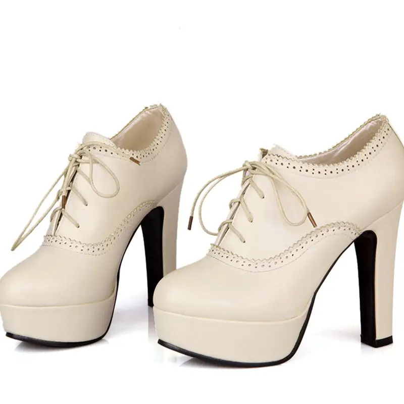 QPLYXCO/ г. Новые женские туфли на высоком каблуке-шпильке, большие и маленькие размеры 31-47 пикантные женские весенние модные туфли-лодочки на платформе, на шнуровке, 88-8