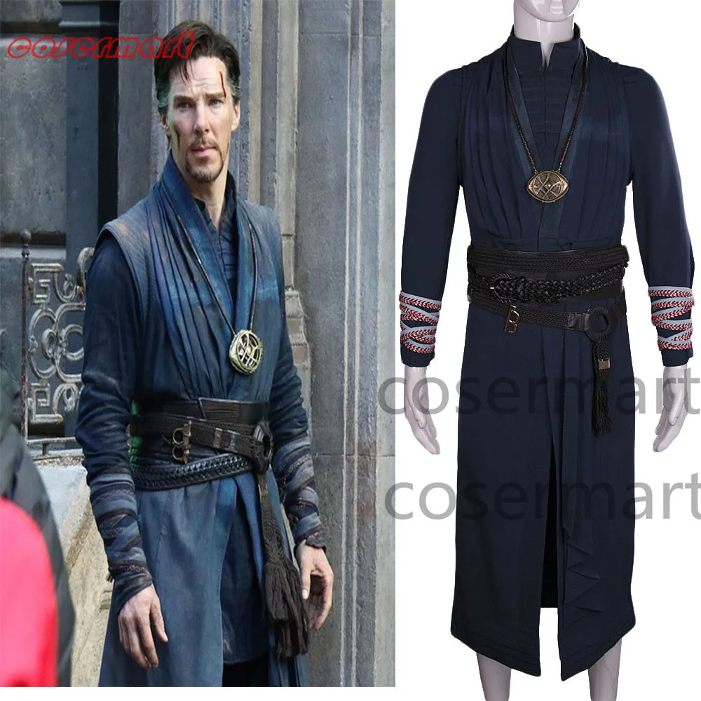 

2016 Marvel Movie Doctor Strange Costume Ring Necklace Cosplay Steve Full Set Costume Robe Halloween Costume