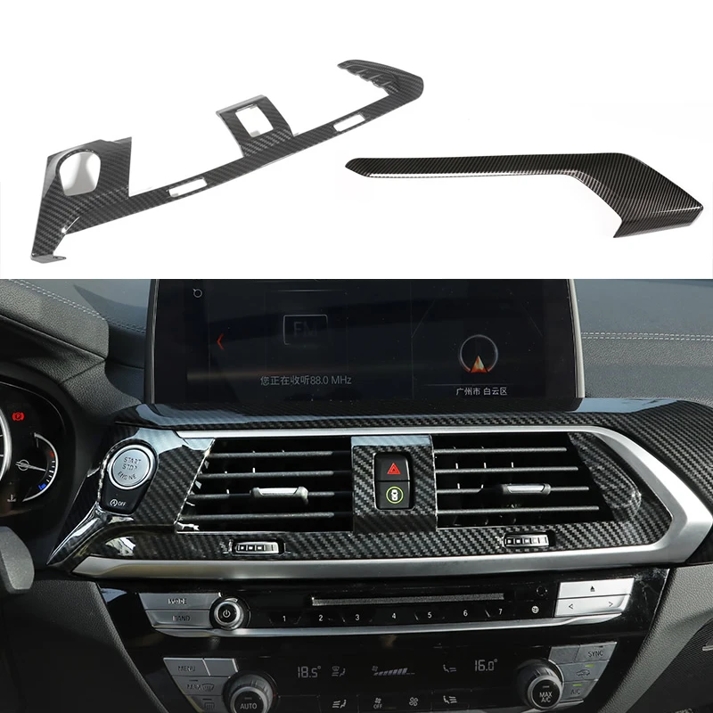 

Car Styling Carbon Fiber Car Air Vent Cover Trim Decorative Strip Stickers for BMW X3 G01 2017 2018 Interior Auto Accessories
