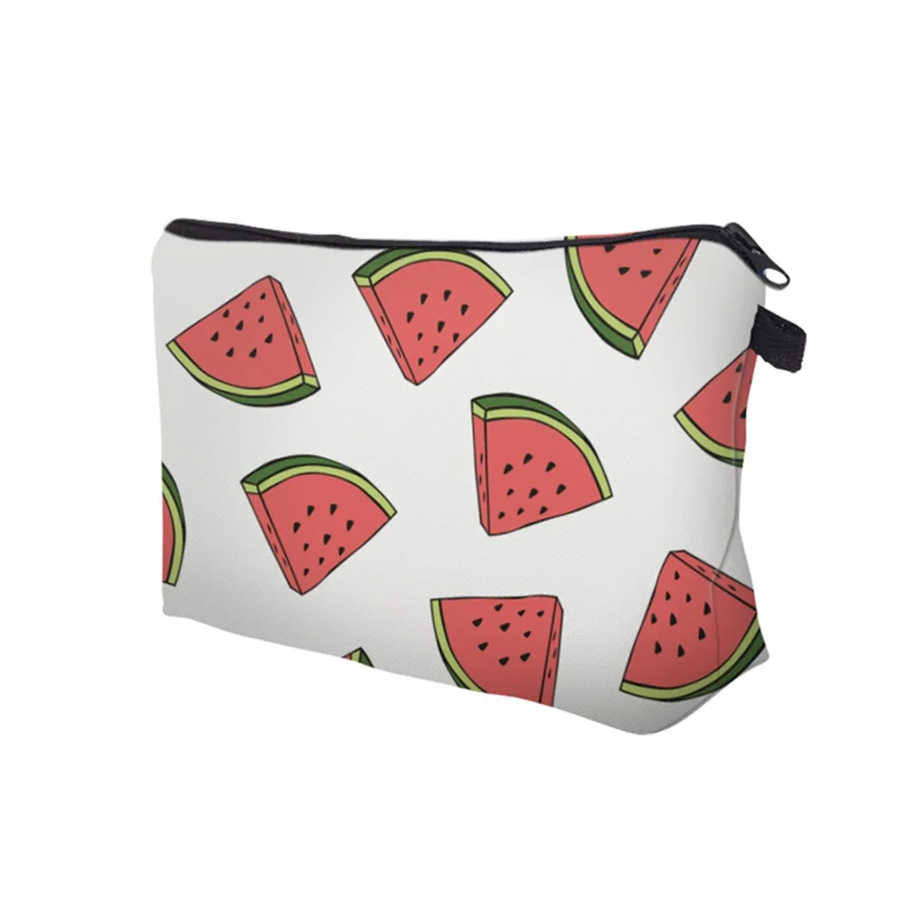 

Cute Watermelon Printing Cosmetics Bags Zipped Pouch Makeup Bag For Women Lady Travel Makeup Tool Kits HB88