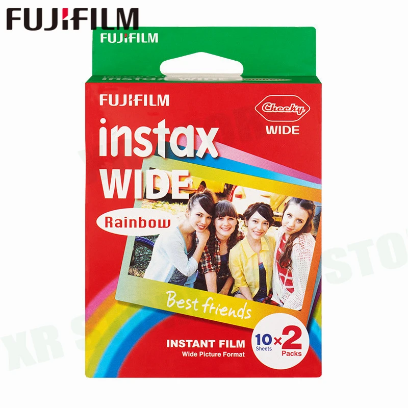 20 пленок Fujifilm Instax Rainbow Wide Instant White Edge для камеры Fuji 100 200 210 300 500AF Ломография фото |