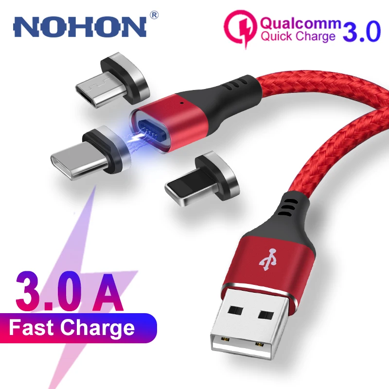 

Magnetic Cable Micro USB C 3A Fast Charging Microusb Type-C Magnet LED Charger Cable For iPhone Samsung Xiaomi Huawei Wire Cord