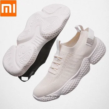 

Xiaomi fashion men Flying woven breathable casual shoes Slow shock Non-slip Mesh Male Summer Sports Outdoor sneakers