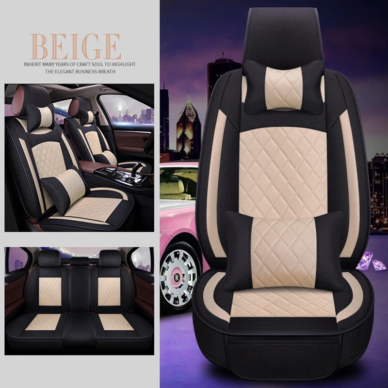 

WLMWL Universal Leather Car seat cover for Mitsubishi all models ASX outlander lancer pajero sport pajero dazzle car styling