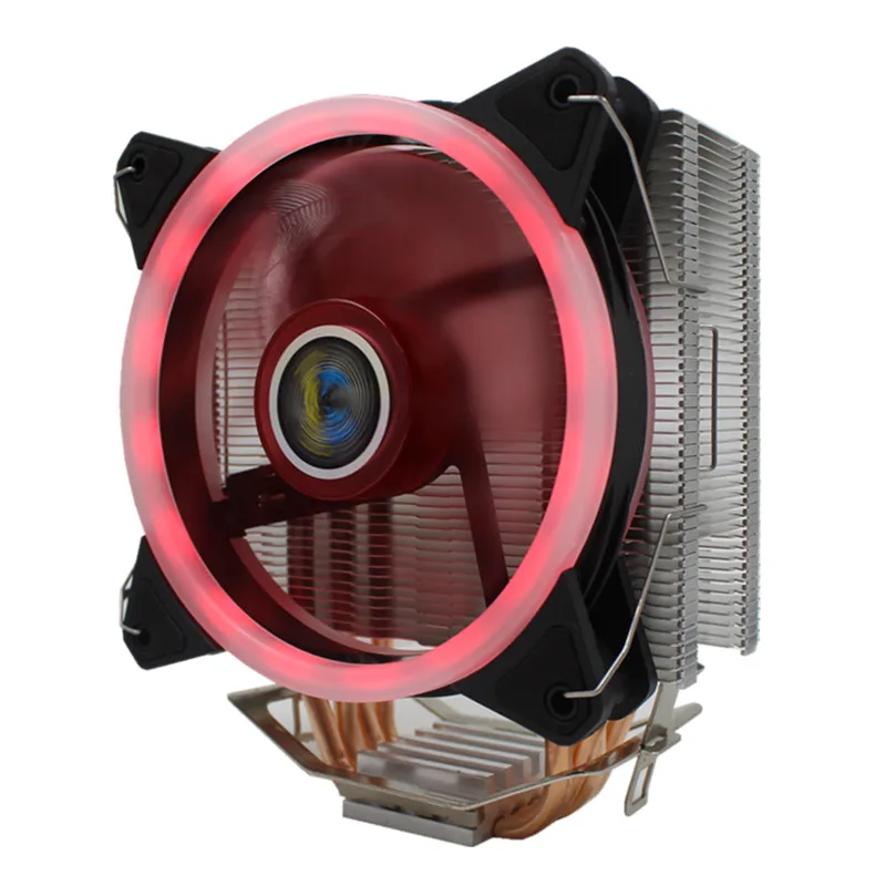 4 Heatpipe 3/4PIN 12 см RGB светодиодный компьютер процессор кулер вентилятор охлаждения радиатора радиатор для Intel LGA 1150/1151/1155/1156/775/1366 AMD - Цвет лезвия: Красный