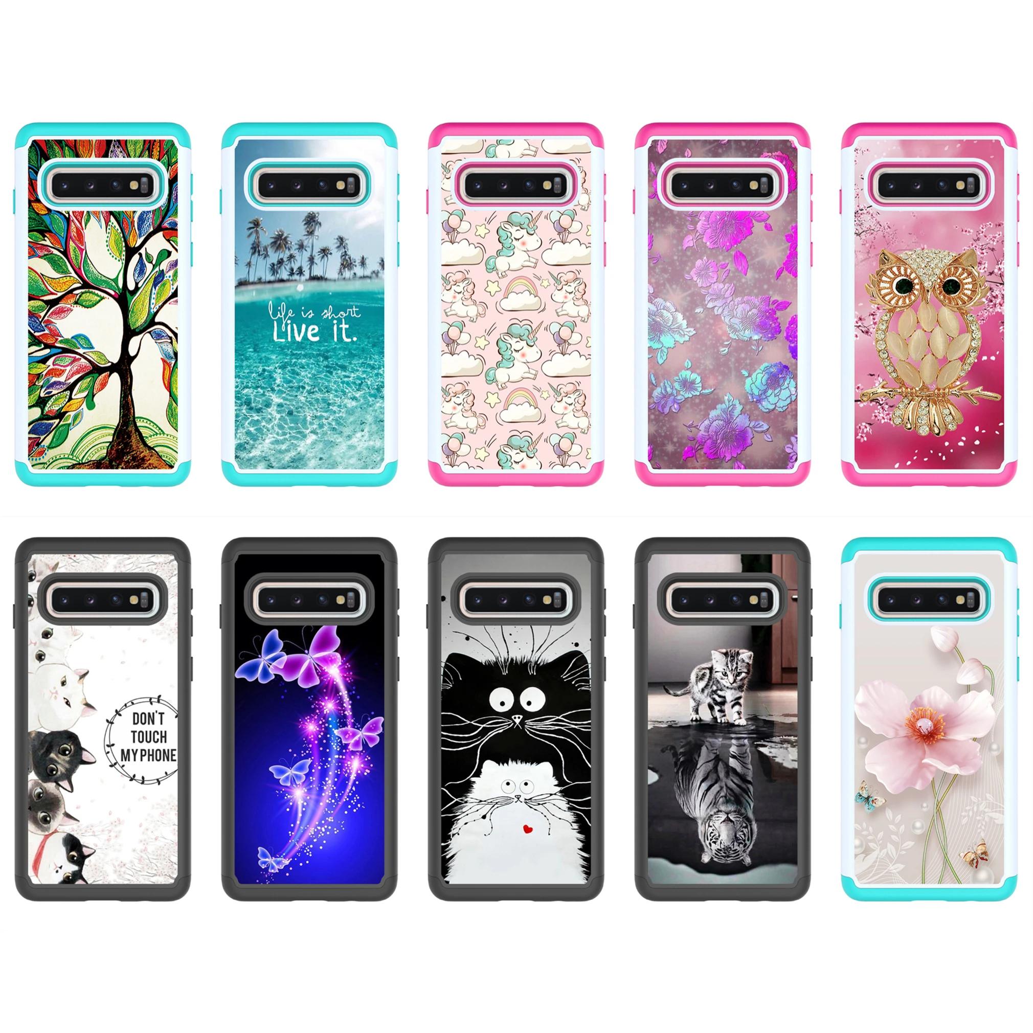 Heavy Duty Protection Case for Samsung Galaxy S20 Ultra S10e S10 S9 S8 Plus Note 10 9 8 Dual Layer Scratch Resistant Cover | Мобильные