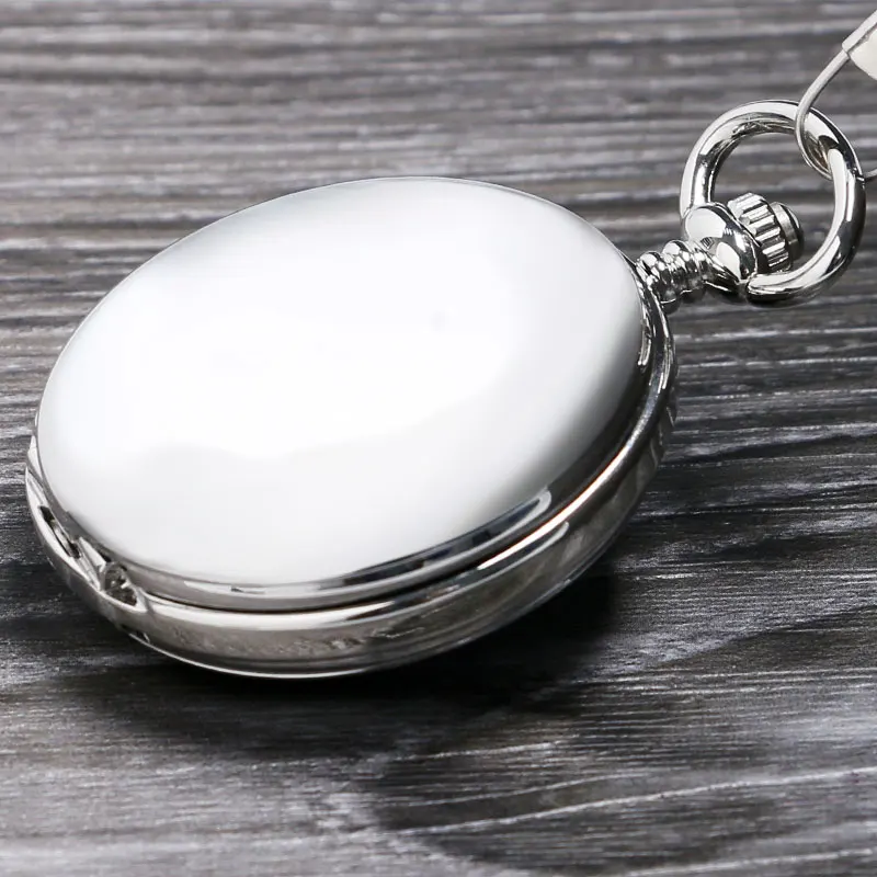 2016 جديد وصول الفضة السلس مزدوجة كاملة هنتر حالة steampunk الهيكل العظمي الطلب الميكانيكية الجيب ووتش مع سلسلة هدية