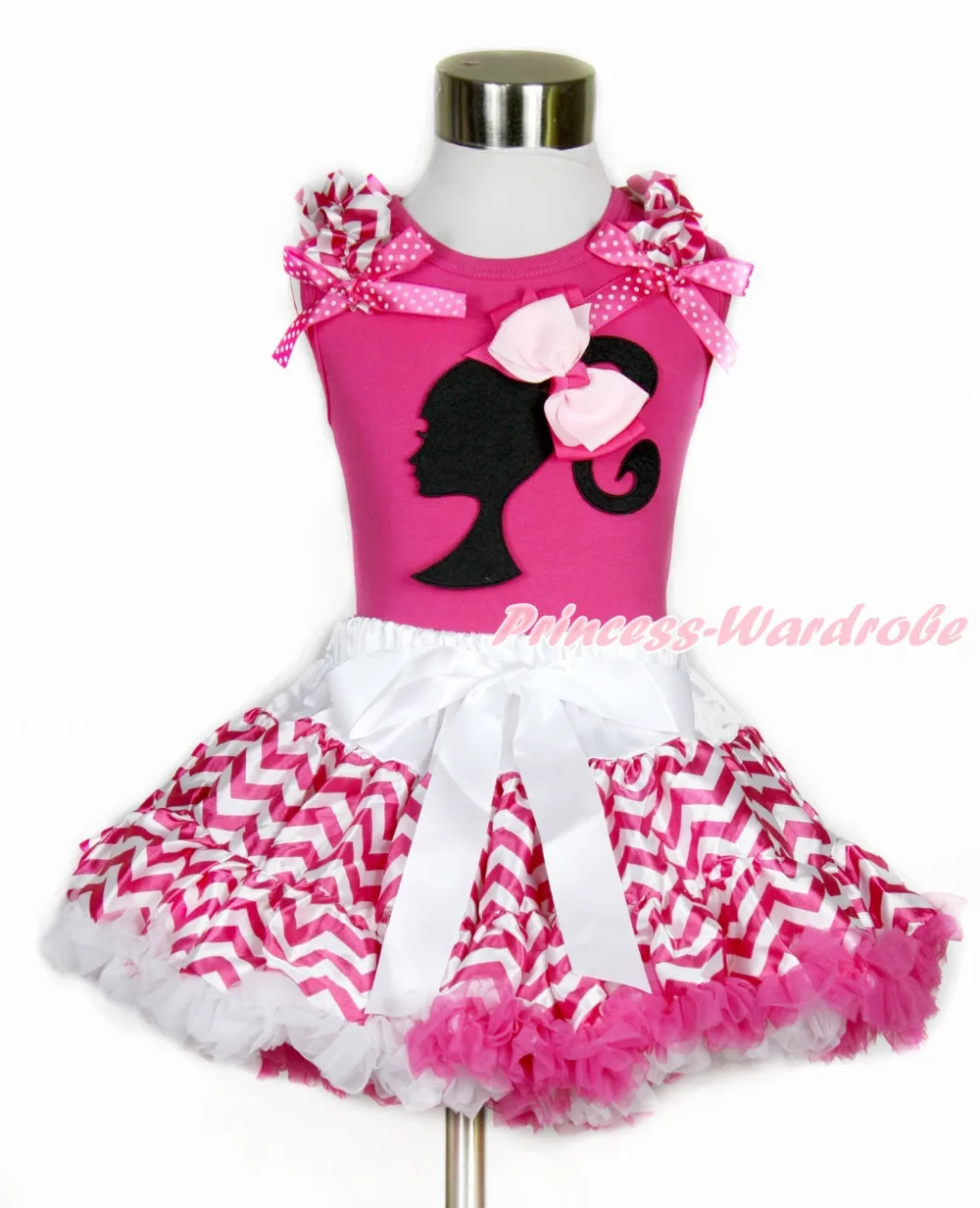 

HotPink TankTop HotPink White Wave Ruffle HotPink White Dot Bow, Barbie,LightHot Pink RibbonBow HotPink White Wave Skirt MAMH148