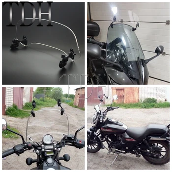 

Motorcycle Universal Adjustable Clip On Screen Windshield Extension Spoiler Clear/Smoke Windscreen For Kawasaki BMW Ducati Honda