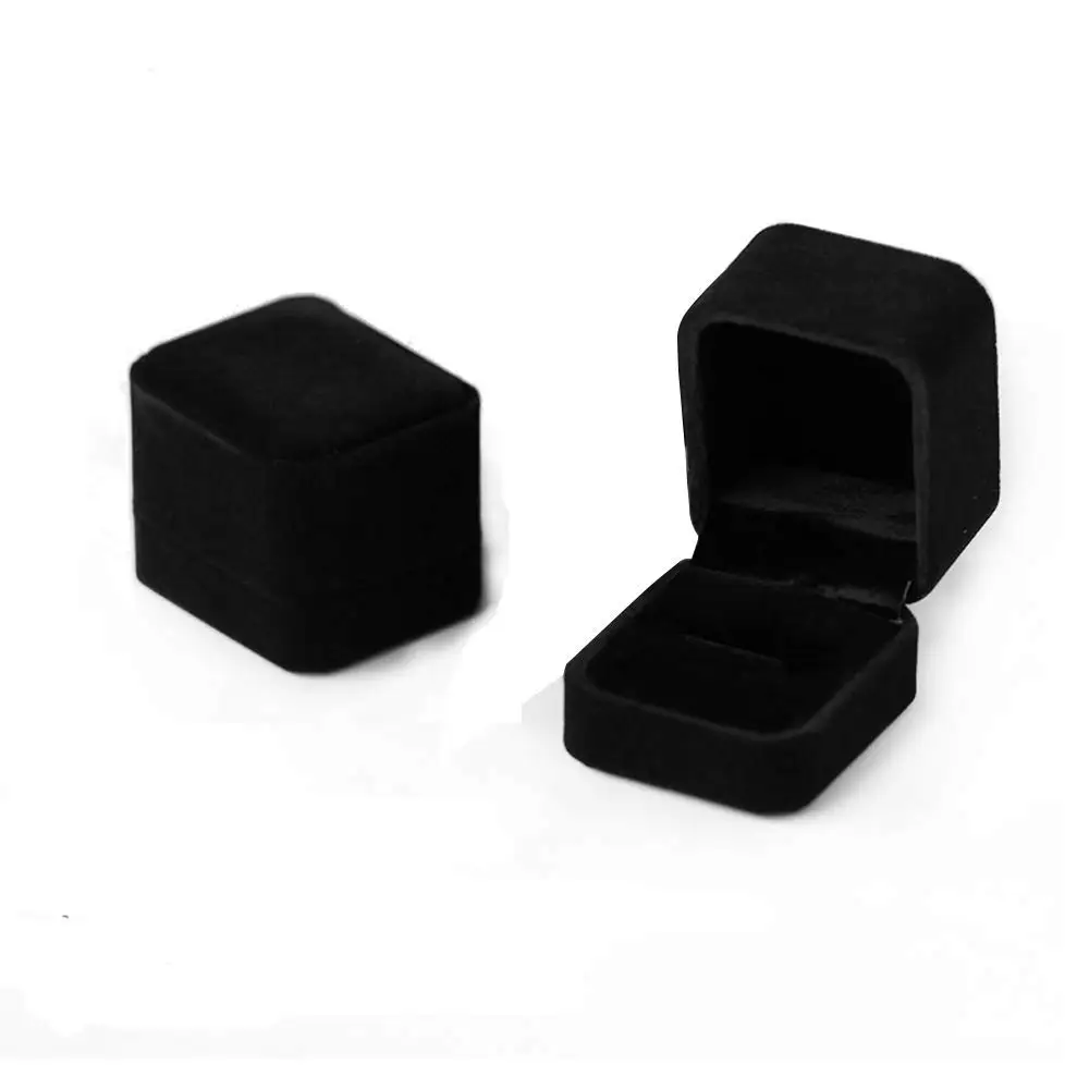 

Velvet ring Box Gift Jewelry Box Couple Black Ring Box Earring Jewelry Elegant Case Gift Boxes 3.9 * 5.1 * 5.4cm(2.5 * 2 * 2.1in
