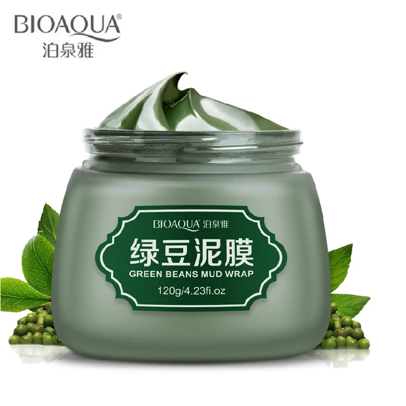 bioaqua 120g Mung Bean Mud Mask To Blackhead Oil Control remove Acne Cleansing Firming Winter Moisturizing skin care | Красота и