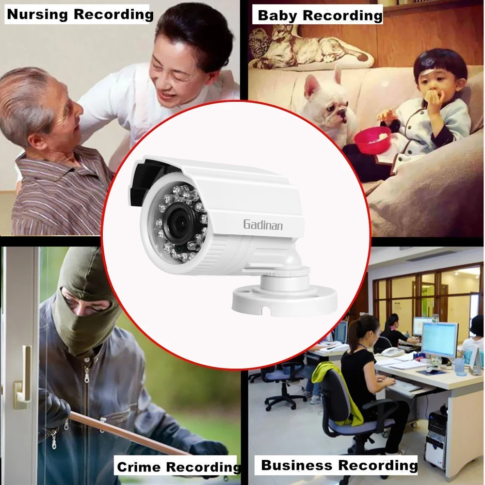 GADINAN AHD Bullet Camera 1MP 1.3MP 2MP 3MP 4MP Full HD CCTV Outdoor Security IR Cut Night Vision With 24PCS IR LED ABS Plastic best outdoor security cameras