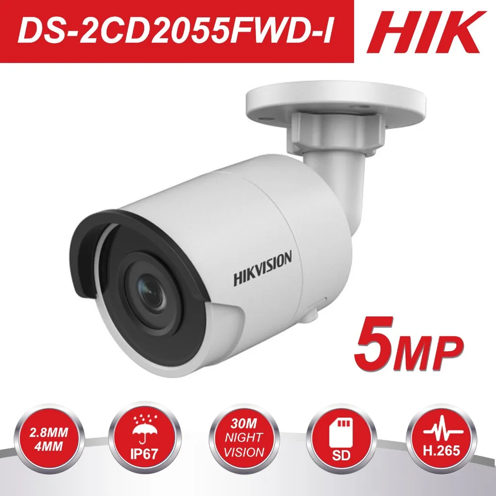 HIK EasyIP3.0 ip камера безопасности H.265 DS 2CD2055FWD I 5MP мини пулевая сетевая с ночной