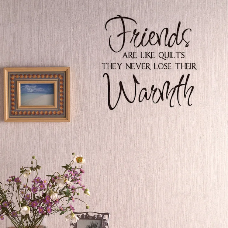 Friends ARE LIKE QUILTS vinyl wall decal quotes home decor living room