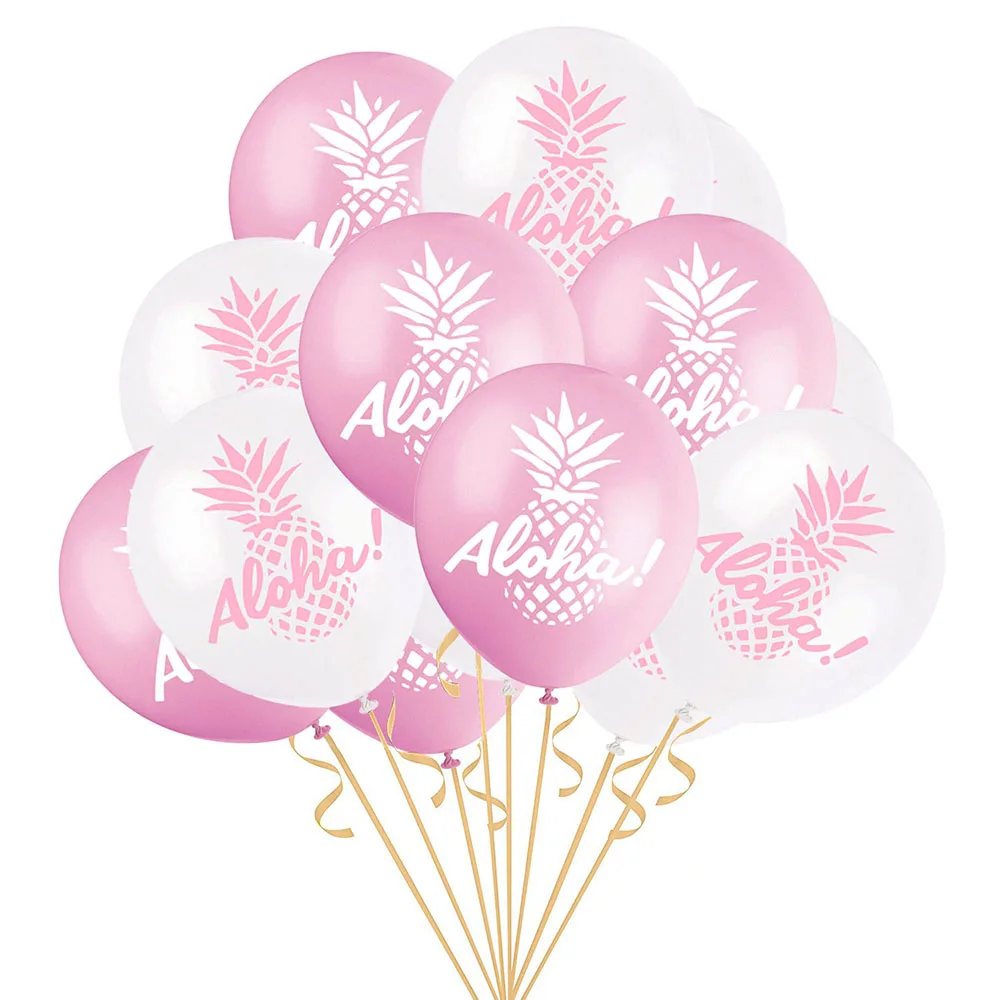 

10Pcs 12 Inch ALOHA Pineapple Round Latex Balloon Wedding Birthday Party Adults Tropical Hawaii Party Photo Props Decoration