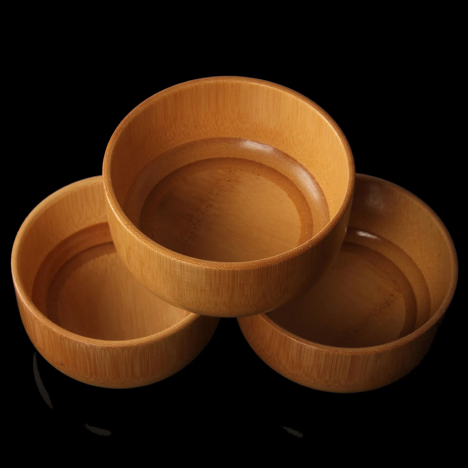 Baby rice bowl of Chinese bamboo tableware bowls children round solid
