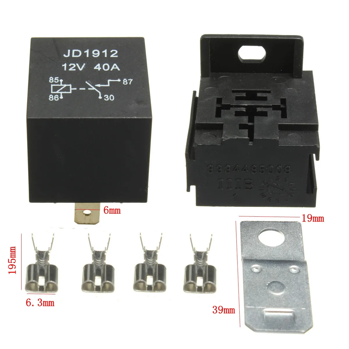 40A AMP 12V 4 контактный основание релейного разъема клеммы для автомобильного