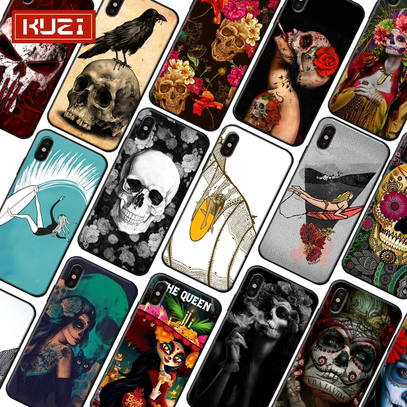 Роскошный чехол для телефона KUZI Black Girl IPhone 6 S 7 8 Plus Fundas мягкий из ТПУ X XS