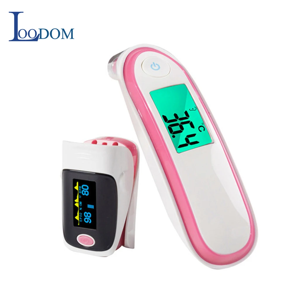 

Loodom Finger Pulse Fingertip Oximeter With Case OLED de pulso de dedo Saturator ioximetro Adult Ear Baby Infrared Thermometer