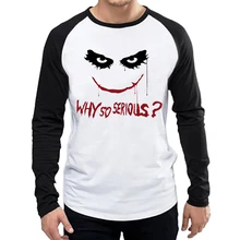 Heath Ledger Joker T-Shirt White Color Mens Fashion Long Sleeve Heath Ledger T-shirt Tops Tees tshirt Full Sleeve Joker T shirt