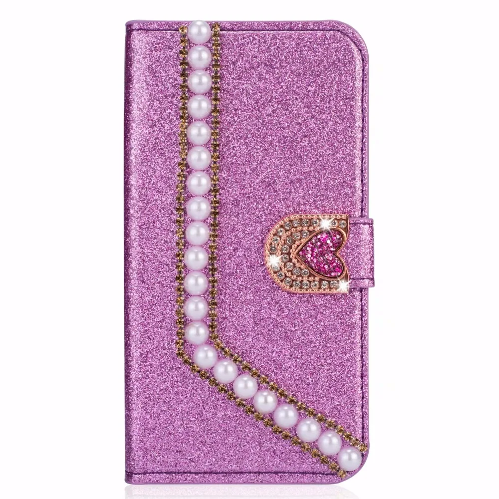 XINGDUO Case Cover for IPhone X XS XR 6 6s 7 8 Plus Luxury Pearl Flip PU Leather Phone Case Silicon Protective Shell Cover