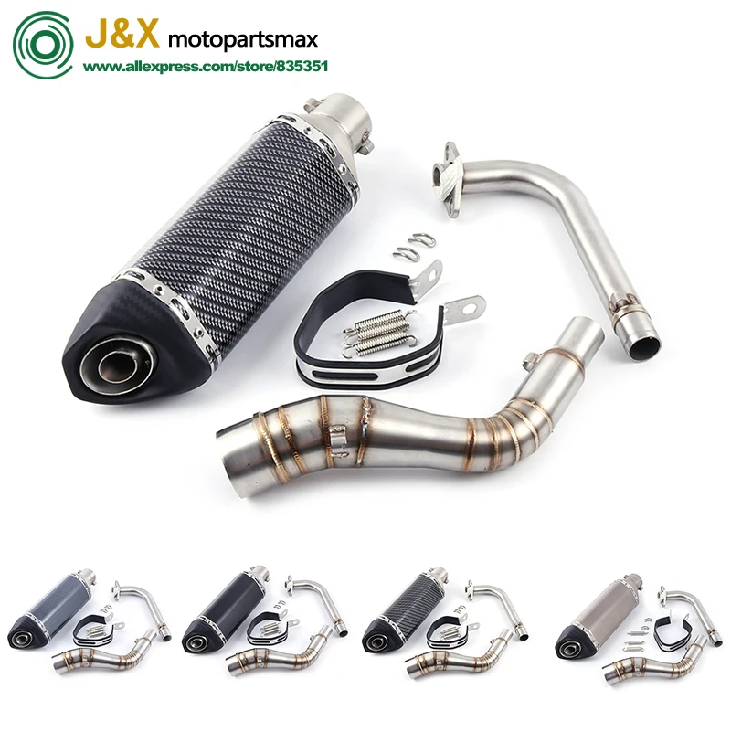 

Motorcycle Exhaust muffler Escape + Modified Front Middle Link pipe Full System Slip On For YAMAHA NMAX155 NMAX 155 2015-2017