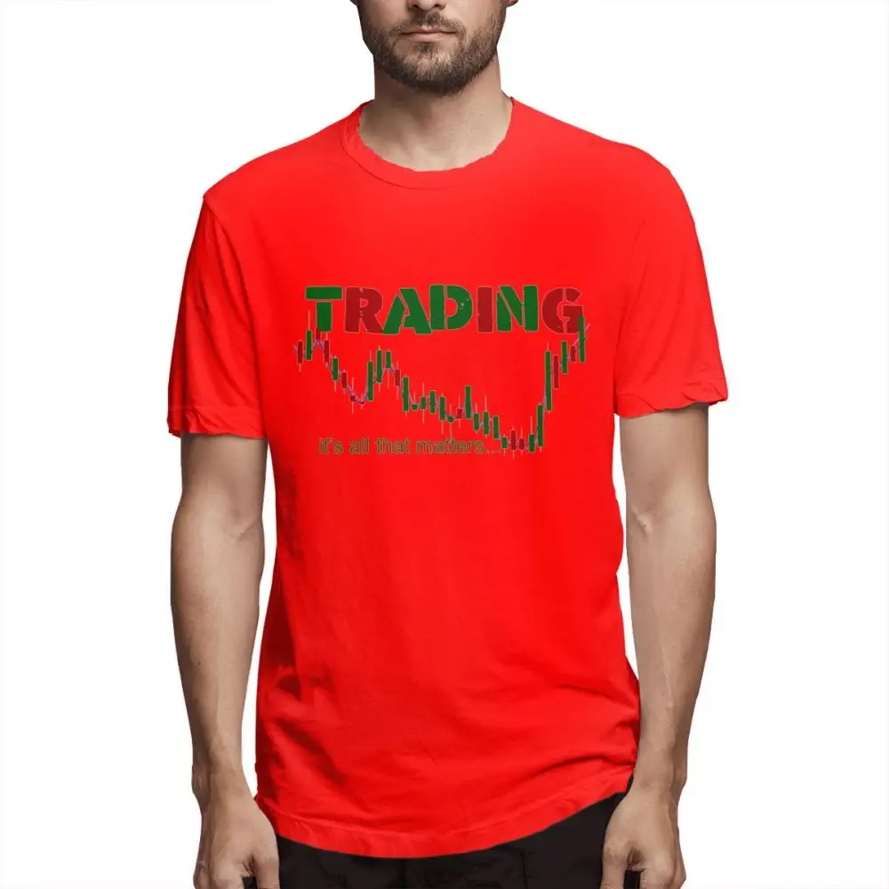 Мужская футболка с О-образным вырезом, футболка для торговли акциями, футболка для мужчин, футболка в стиле Харадзюку - Цвет: Красный