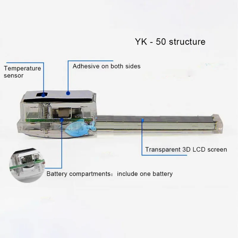 Lcd 3D Кристальный цифровой аквариумный термометр Многофункциональный электронный измерение температуры для аквариума