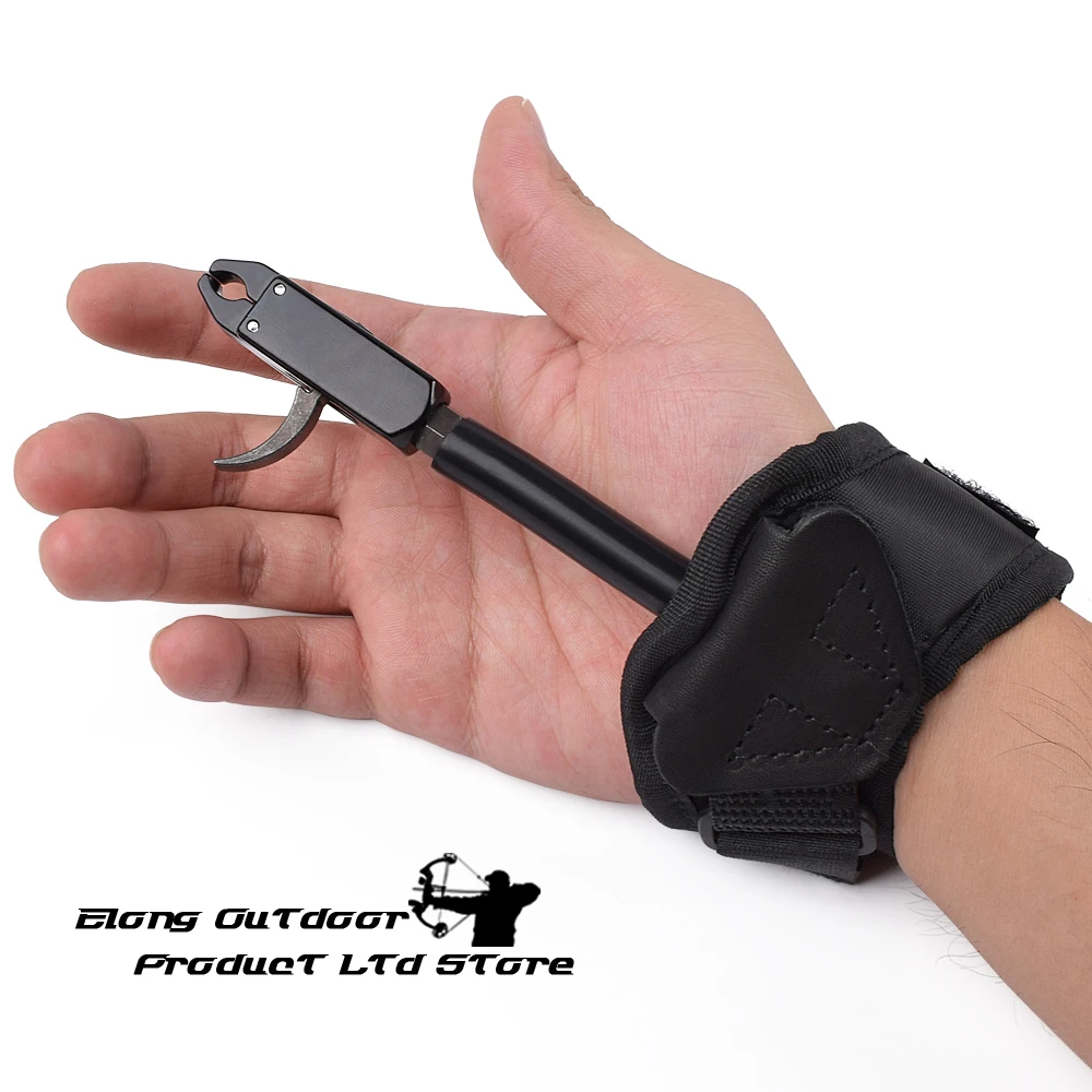 1 Release Aids Archery Compound Bow Caliper Trigge Wrist Strap Adjustable Black 