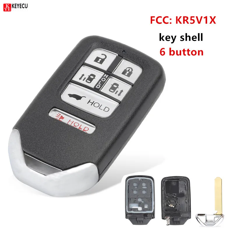 Keyecu New Replacement Remote Key Shell Fob 6 Button for Honda Odyssey 2014 2015 2016 2017 FCC: KR5V1X | Автомобили и мотоциклы