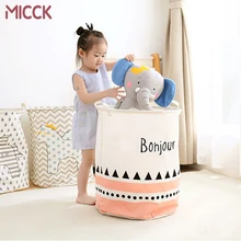 Cesta de lavandería MICCK, cesta de Picnic de lino plegable impermeable con dibujos animados de gran capacidad, caja de almacenamiento de juguetes para niños, organizador de acabado