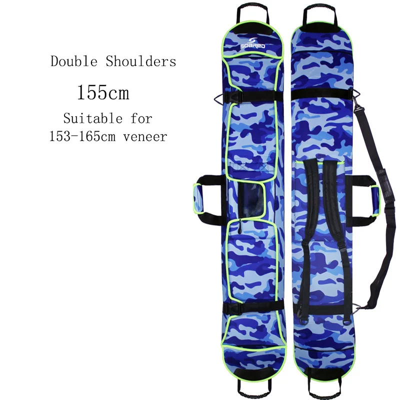 Мужская Женская Портативная сумка для катания на лыжах и сноуборде, водонепроницаемая неопреновая сумка для катания на лыжах, устойчивая к царапинам, моноборд с пластиной, защитный чехол - Цвет: 155 D BLUE