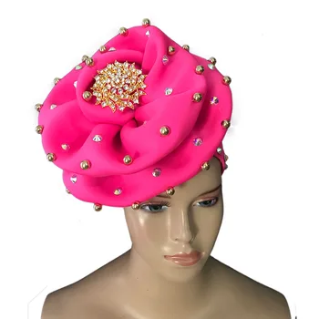 

Nigerian gele headtie with beads african auto turban cap nigerian women headwrap