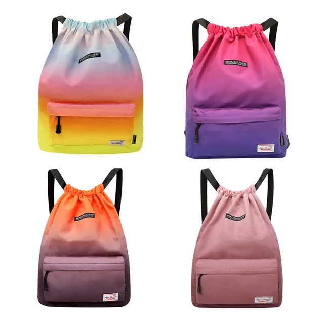 US $6.62 Gym Bag Waterproof Drawstring Backpack Sports Bag for Women Girls 2019 Outdoor Travel Bags For Gym 