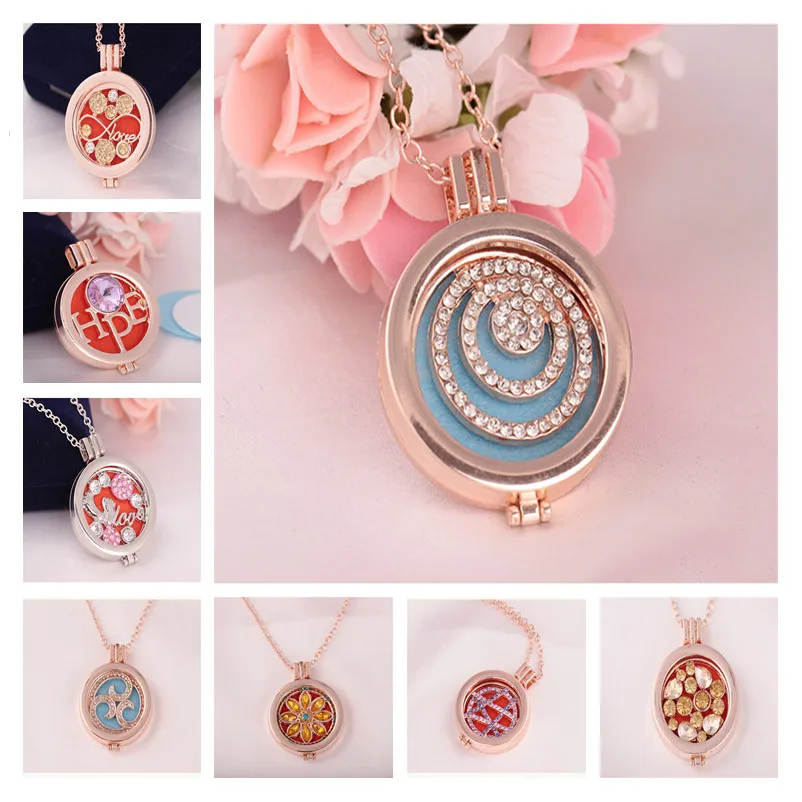 

Diffuser Necklace Essential Oil Aromatherapy 9 styles Pendant Perfume Pendant Locket Fashion Charm Rope Choker Collar Necklaces
