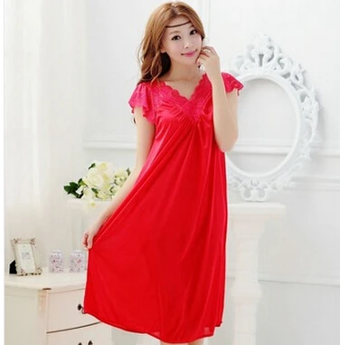 Women Nightdresses Women White lace sexy nightdress girls plus size Large size Sleepwear nightgown