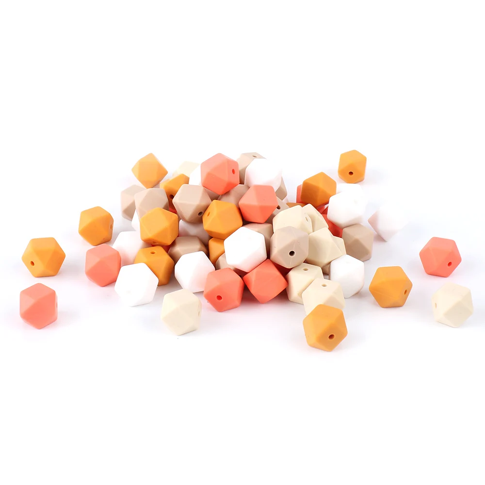Keep& grow 30 шт перле силиконовые бусины 14 мм перле Силиконовые Зубные шестигранные шарики Монтессори игрушки Детские аксессуары для кормления - Цвет: A Combination