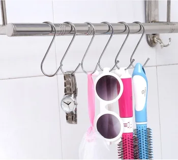 

500pcs Hot Sale Stainless Steel S-shaped Hook for Bags Clothes Bathroom Kitchen Hook Hanger wen6498