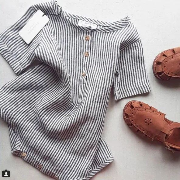 

Owligbaby Retail Baby Romper Striped Boys Girls Jumpsuit Ready Stock Hot Sale