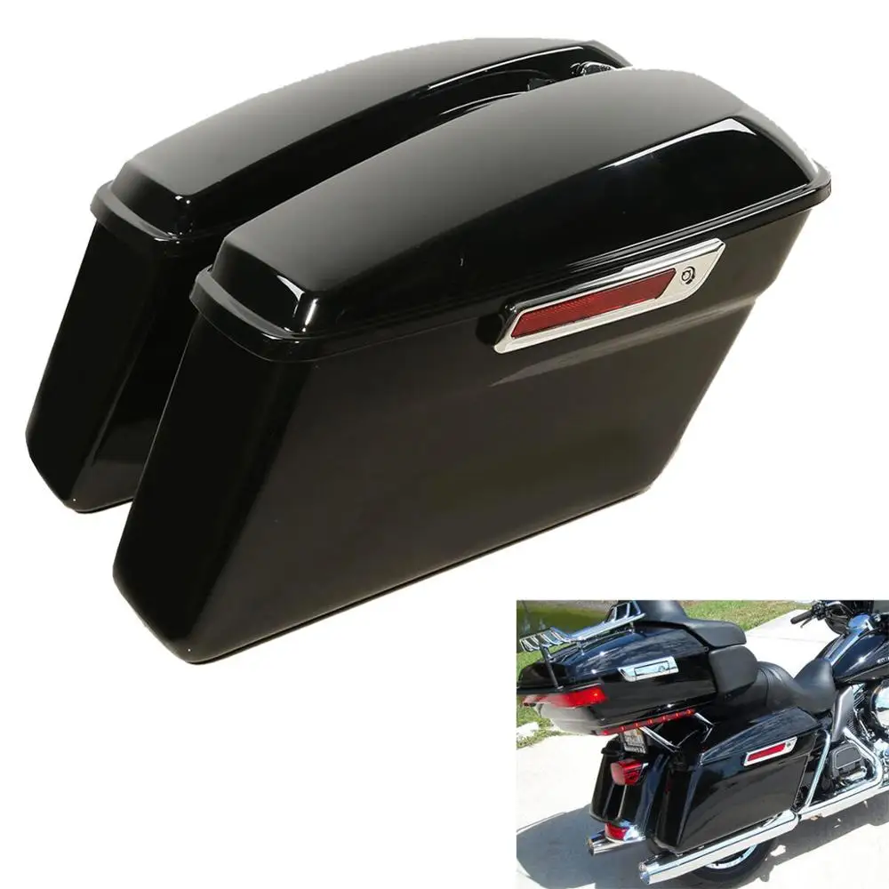 

Motorcycle Vivid Hard Saddle Bags Trunk W/ Latch keys For Harley Touring Electra Road Street Glide FLHT FLHR FLTR FLHX 2014-2019