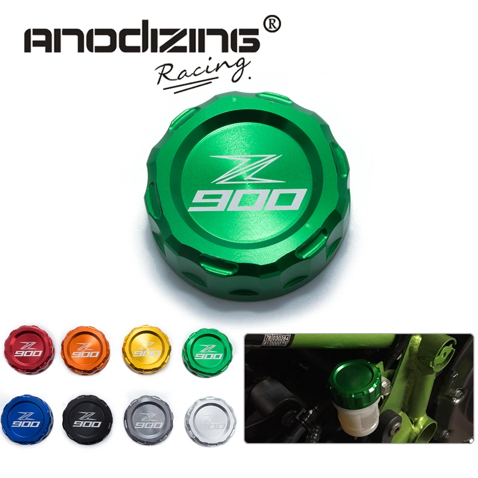

Motorcycle CNC Aluminum Rear Brake Fluid Reservoir Cover Cap For Kawasaki Z900 Z 900 with z900 logo
