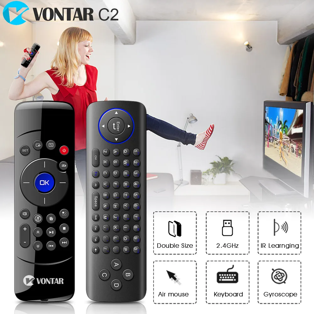 VONTAR 2 4GHz Fly Air Mouse Wireless font b mini b font Keyboard Remote Control with