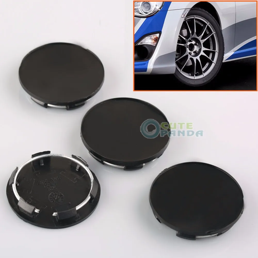 4 Pcs New 50mm (+ 1mm) Black Car Wheel Center Blank Cap Cars Hub Caps