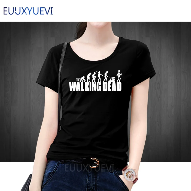 

printed T-shirts t shirts for Women 2018 summer short sleeve O-neck tops tees Walking Dead letter printed funny casual T-shirts