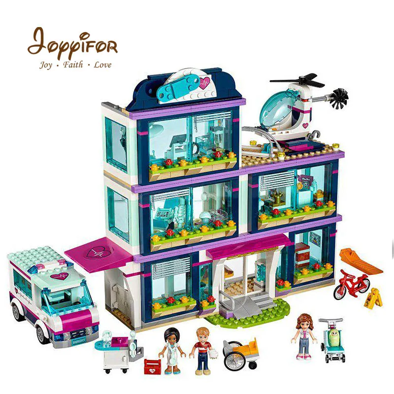 

Joyyifor 932PCS Heartlake City Park Love Hospital Girls Friends Building Block Ambulance Helicopter Compatible LegoINGlys Toys