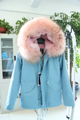 Женская зимняя куртка с капюшоном большим воротником из меха енота|winter jacket coat