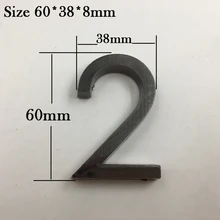 1 шт. черный Цвет Пластик числа домов 6*3,8*0,8 см бронзовые цифры на двери гостиничных номеров, домов, квартир ABS покрытие номер стикер с цифрами плиты знаки адрес табличка