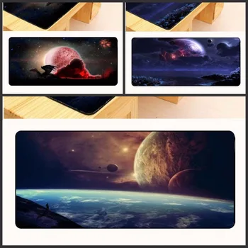 

Yuzuoan fantasy outer space Printing Pattern Durable Desktop Pad Large Lock Edge Mousepads Silicone Gaming Optical Mouse Pads