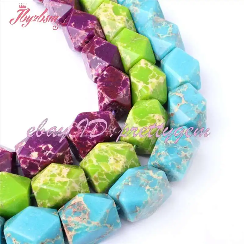 12x16mm Faceted Reactangle Beads Sea Sediment Stone Beads For DIY Necklace Bracelat Earring Jewelry Making 15